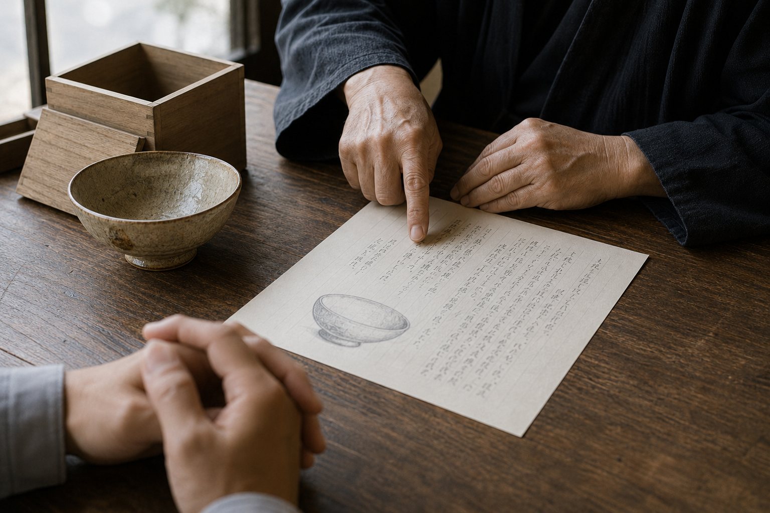 査定の根拠を説明する手元